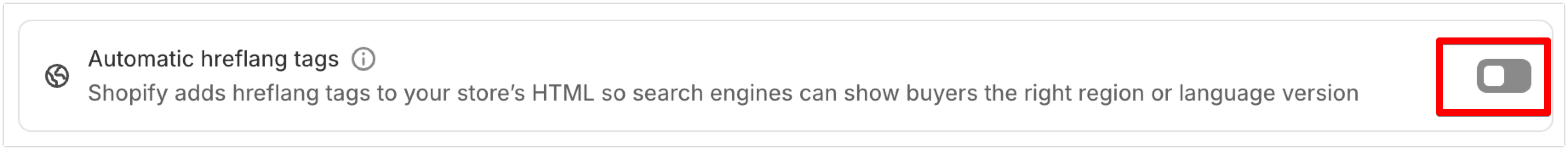 Hreflang Manager App settings - Automatic hreflang tags