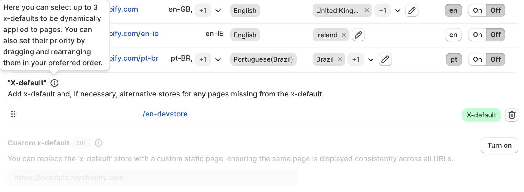 Hreflang Manager App assign one store as the main fallback