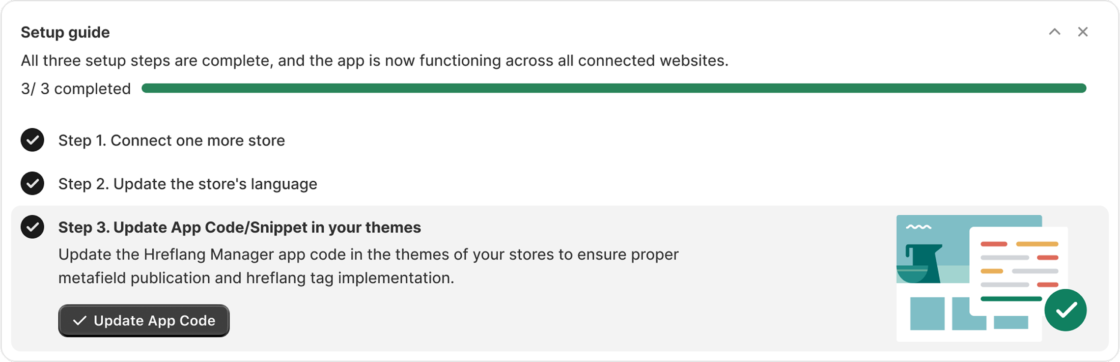 Hreflang Manager App from Shopify App Store for multiple shopify stores Dashboard Setup Guide