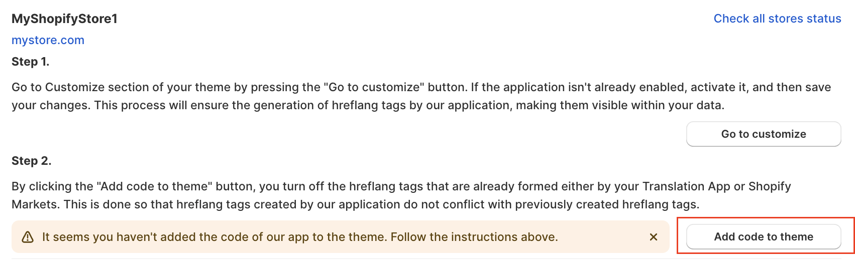 Hreflang Manager App from Shopify Disable other external hreflang tags